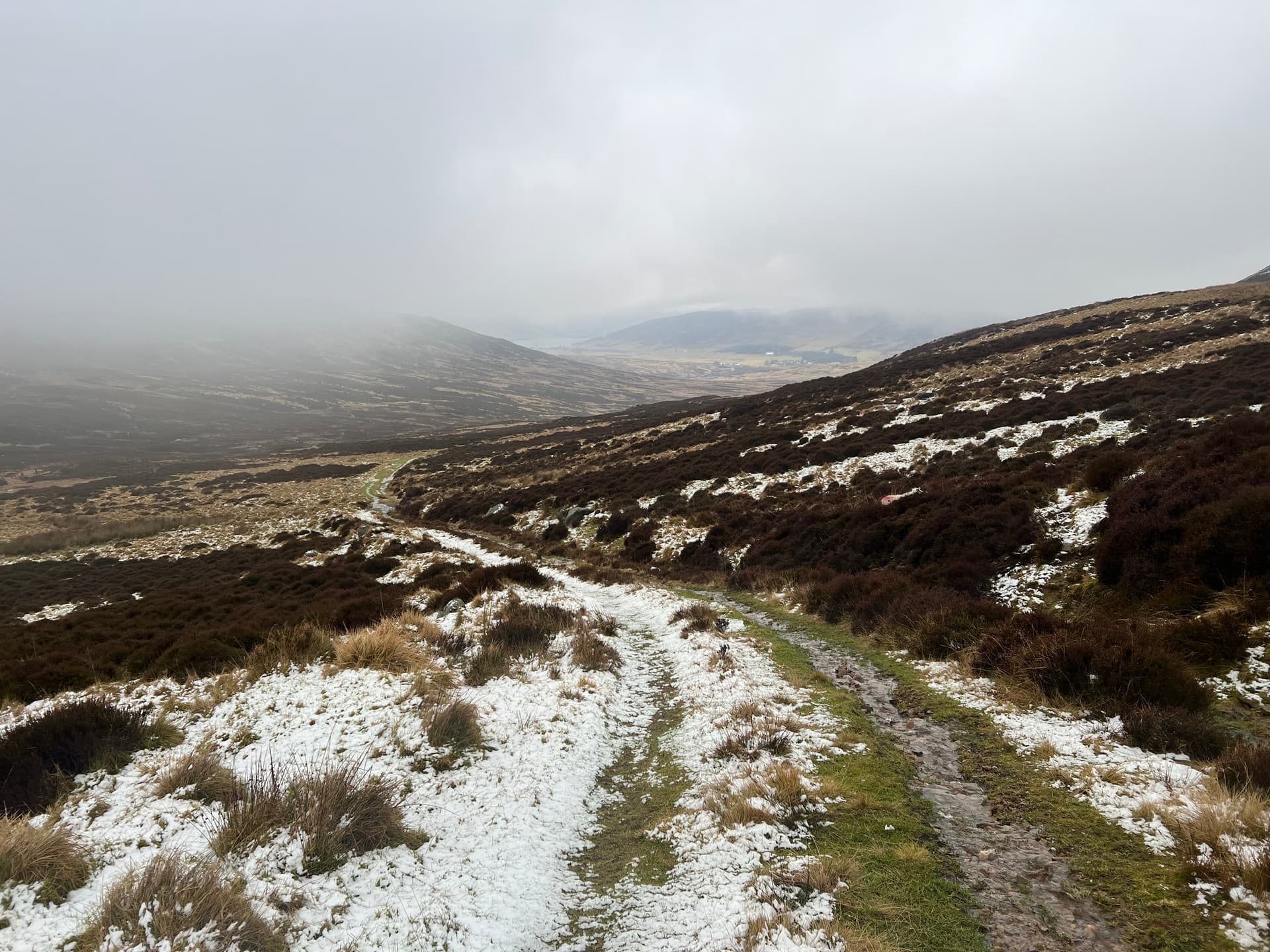 Opening in the clouds to see across to Loch Freuchie