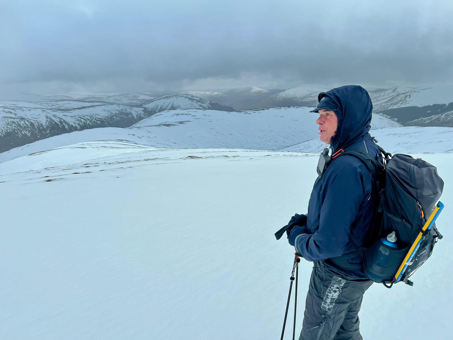 Looking ahead to a lovely snow field walk back