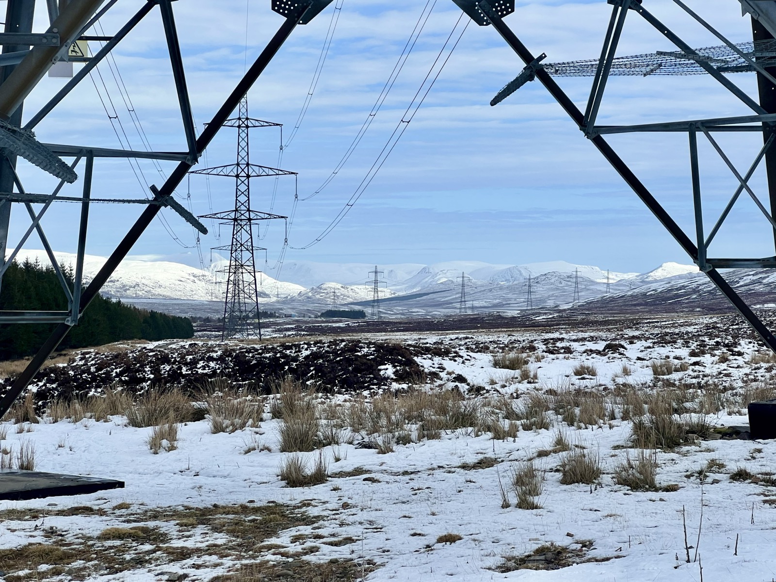 Starting off - looking under the pylons