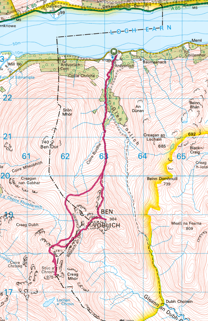 OS Maps view of my route