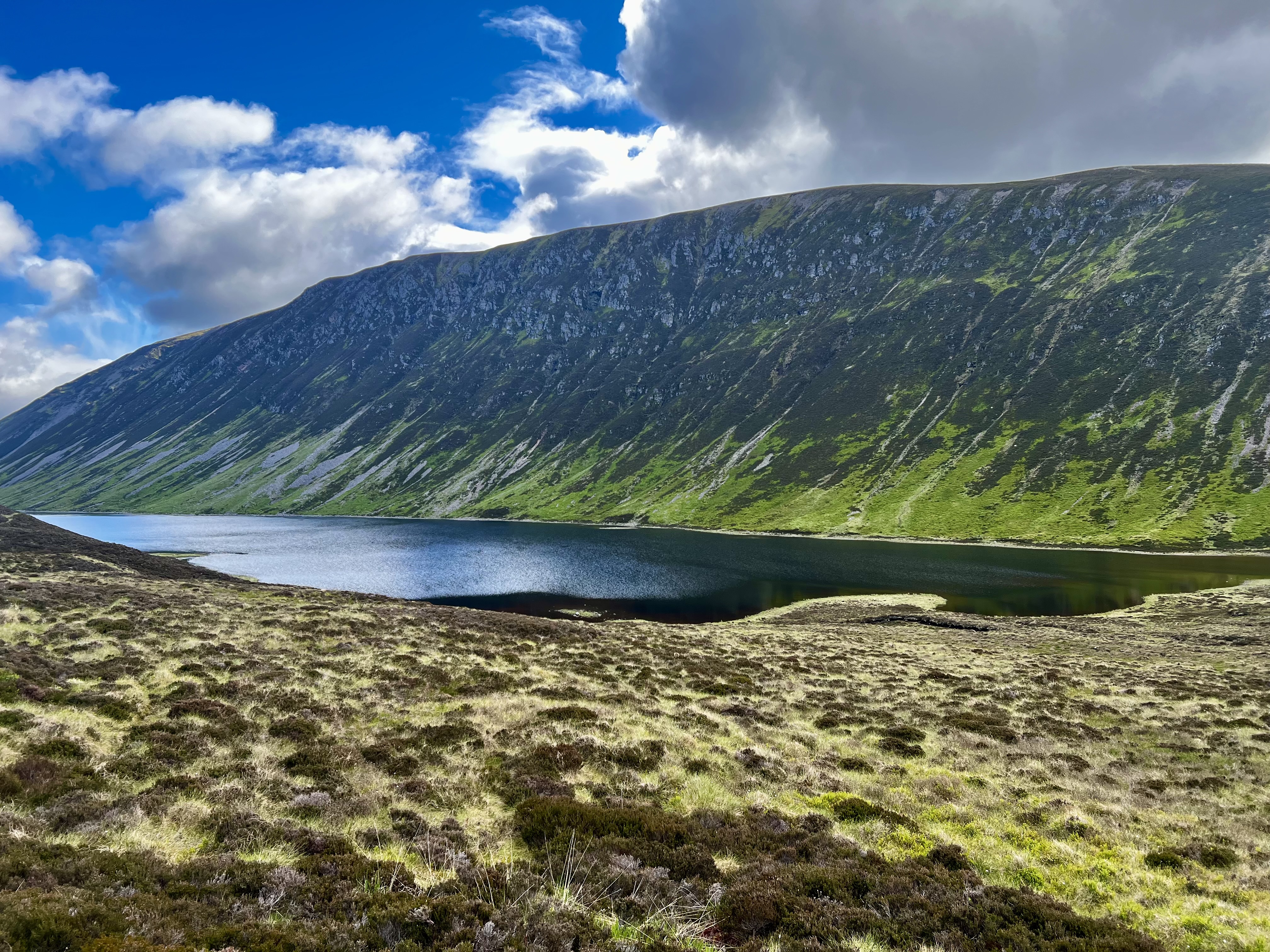 Starting the climb up An Dun, looking across to A’Chaoirnich